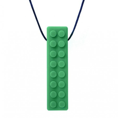 Gryzak / naszyjnik - Brick Stick Lego (zielony twardy)