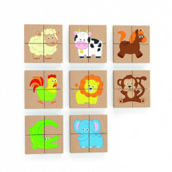 Magnetyczne puzzle zwierzątka/ układanka/ drewniane