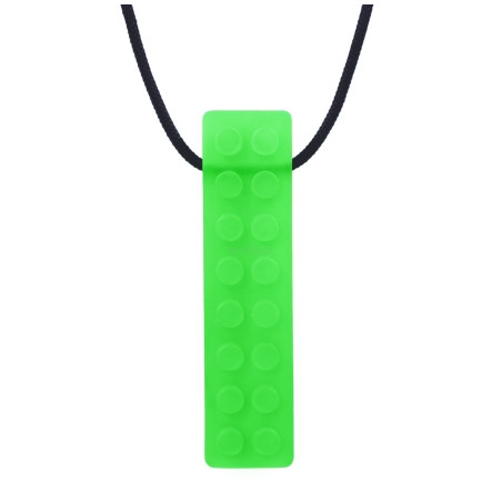 Gryzak naszyjnik Lego Brick Stick: transparentny zielony, bardzo miękki