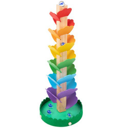 Kolorowa wieża kulkowa, drewniany kulodrom