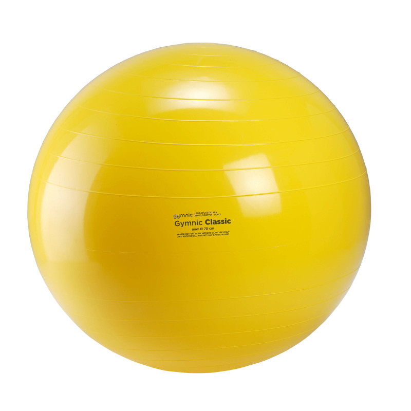 Piłka rehabilitacyjna gymnic, 75 cm żółta
